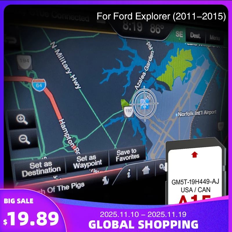 

for Ford Explorer from 2011 to 2015 Cover North America SD GPS Navigation 32GB Memory Card