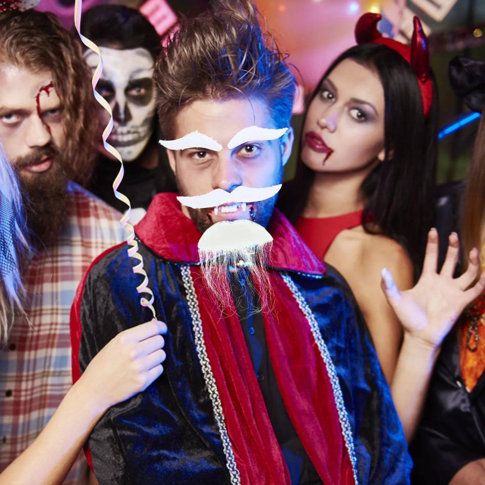 

1 комплект, искусственная борода, усы, брови, мягкий искусственный костюм для Хэллоуина, аксессуар для косплея, удобный прочный тканевый материал