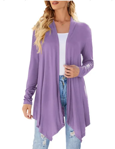2026 Autumn Winter New Arrival Solid Color Long Coat Printed Casual Fashion Women Cardigan Multi-color Long Sleeve Casual Outerw