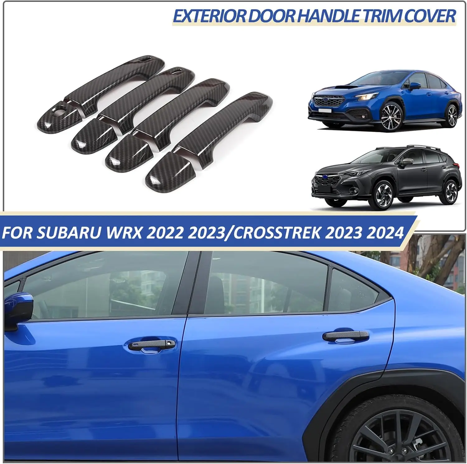 

Комплект из 4 накладок на ручки дверей из карбона для Subaru WRX STI 2021-2026: Декоративные аксессуары для внешних ручек автомобиля