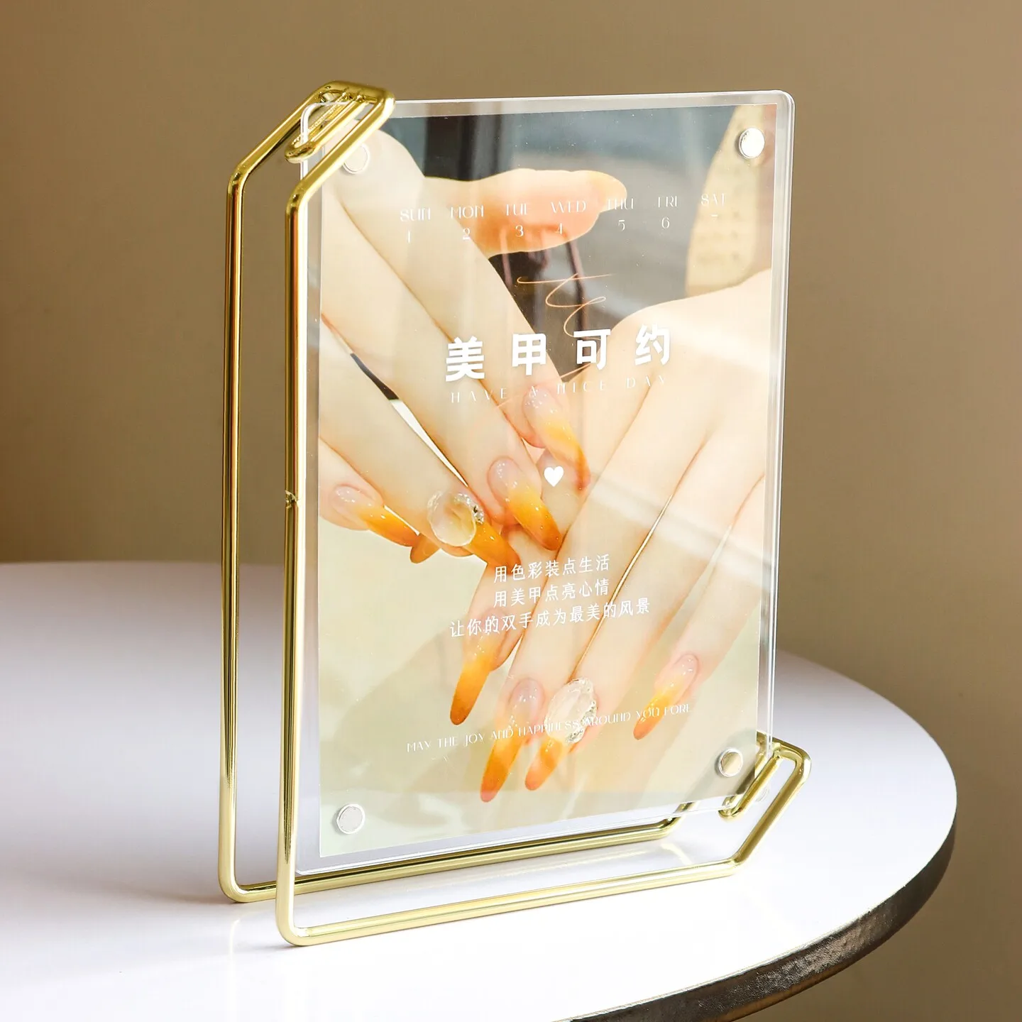 2 Pieces 8 Inch 16x22cm Wedding Metal Picture Photo Poster Frames Tabletop Magnetic Acrylic Menu Sign Holder Display Stand
