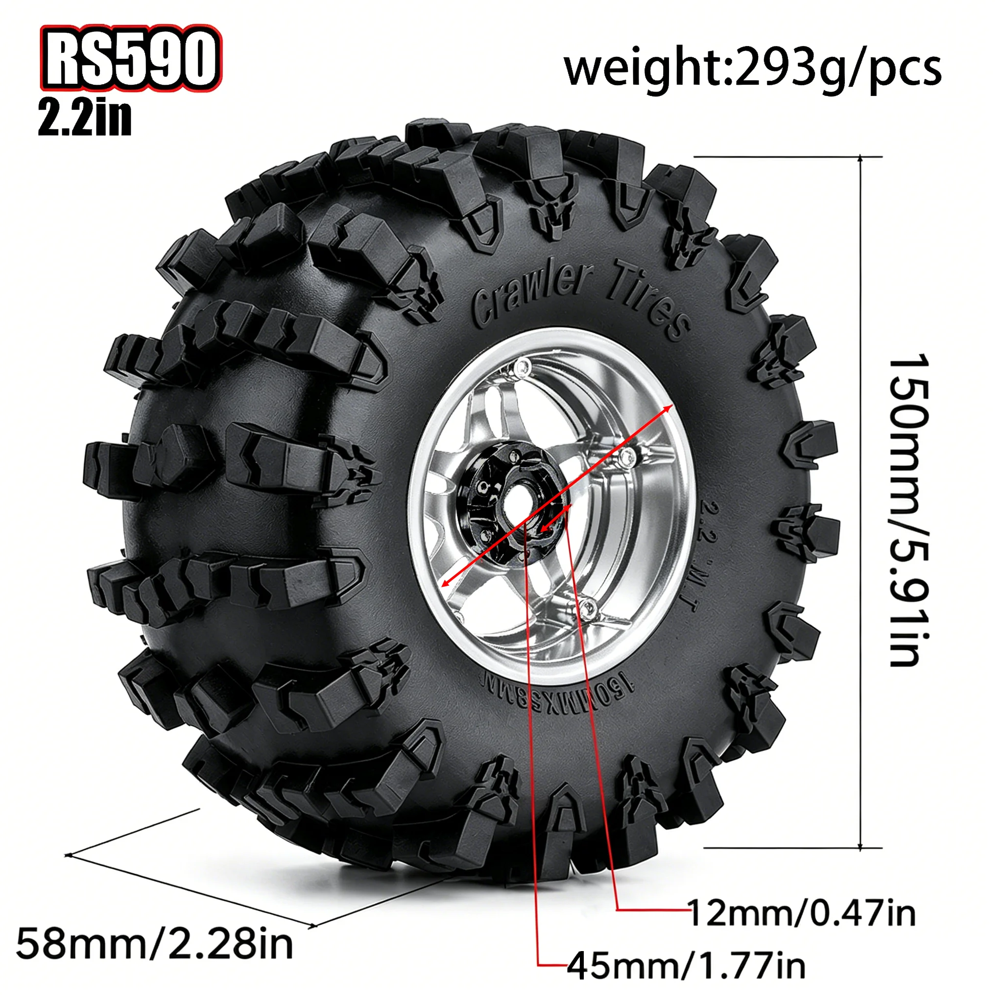 RED SPIDER 4Pcs 150mm Metal 2.2