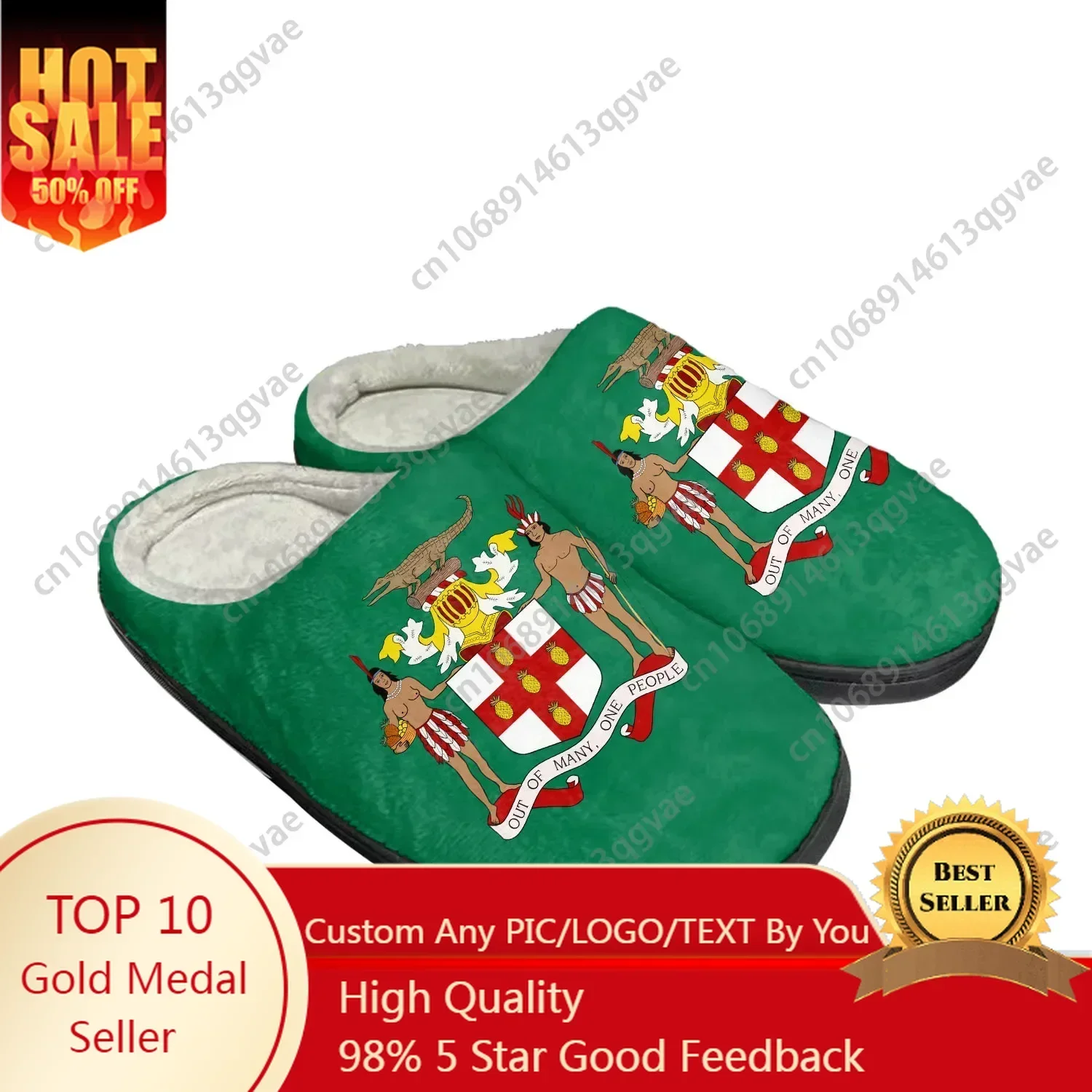 

Jamaican Flag Home Cotton Custom Slippers Mens Womens Sandals Jamaica Plush Bedroom Casual Keep Warm Shoes Thermal Slipper