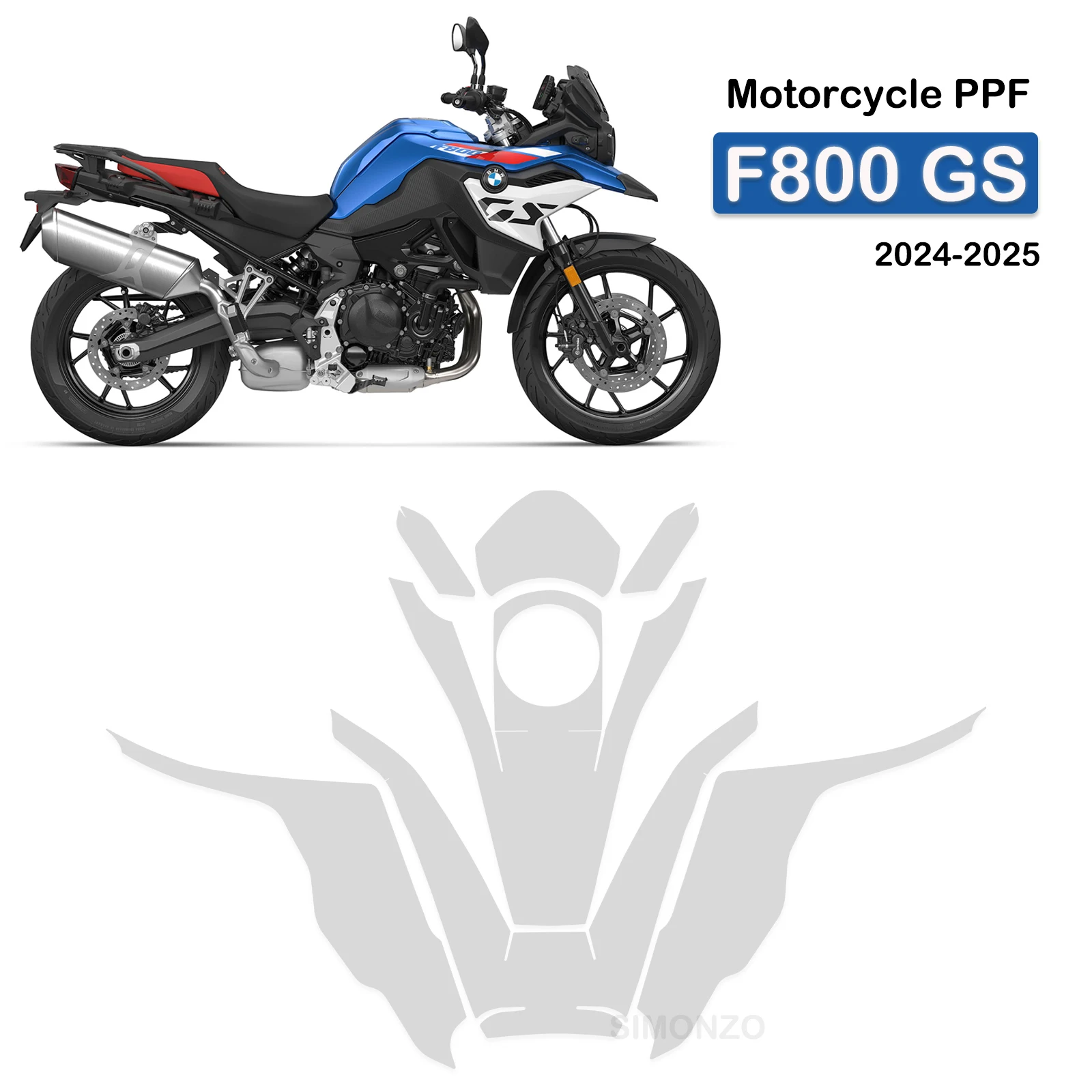 

F800GS PPF Paint Protection Film for BMW F800GS Self-Healing TPU Full Coverage Invisible Anti-Scratch UV Resistant High Gloss