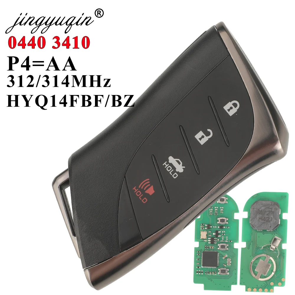 

Smart Car Key 312/314MHz 0440 3410 8A P4=AA For Lexus ES300h ES250/ES350/LS500 ES350h UX200/UX250h HYQ14FBF/BZ 8990H-33020/76590