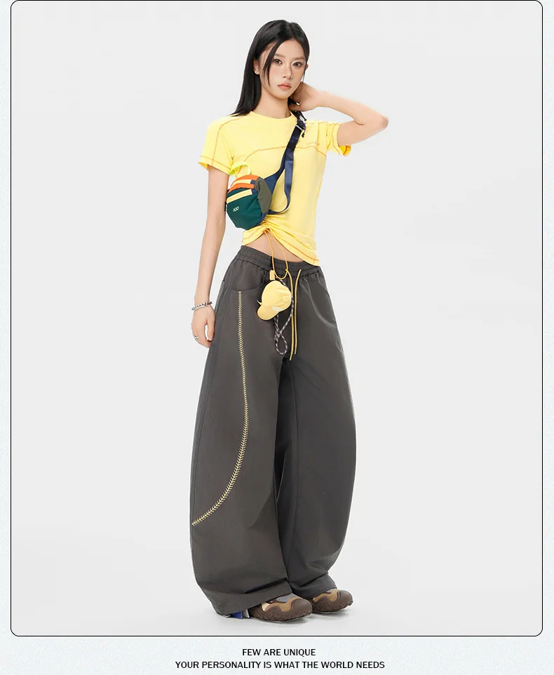 New Spring Autumn Windproof Water-Repellent Wide-Leg Slim Scimitar Pants For Men Women Quick-Drying Workwear Hiking Pants