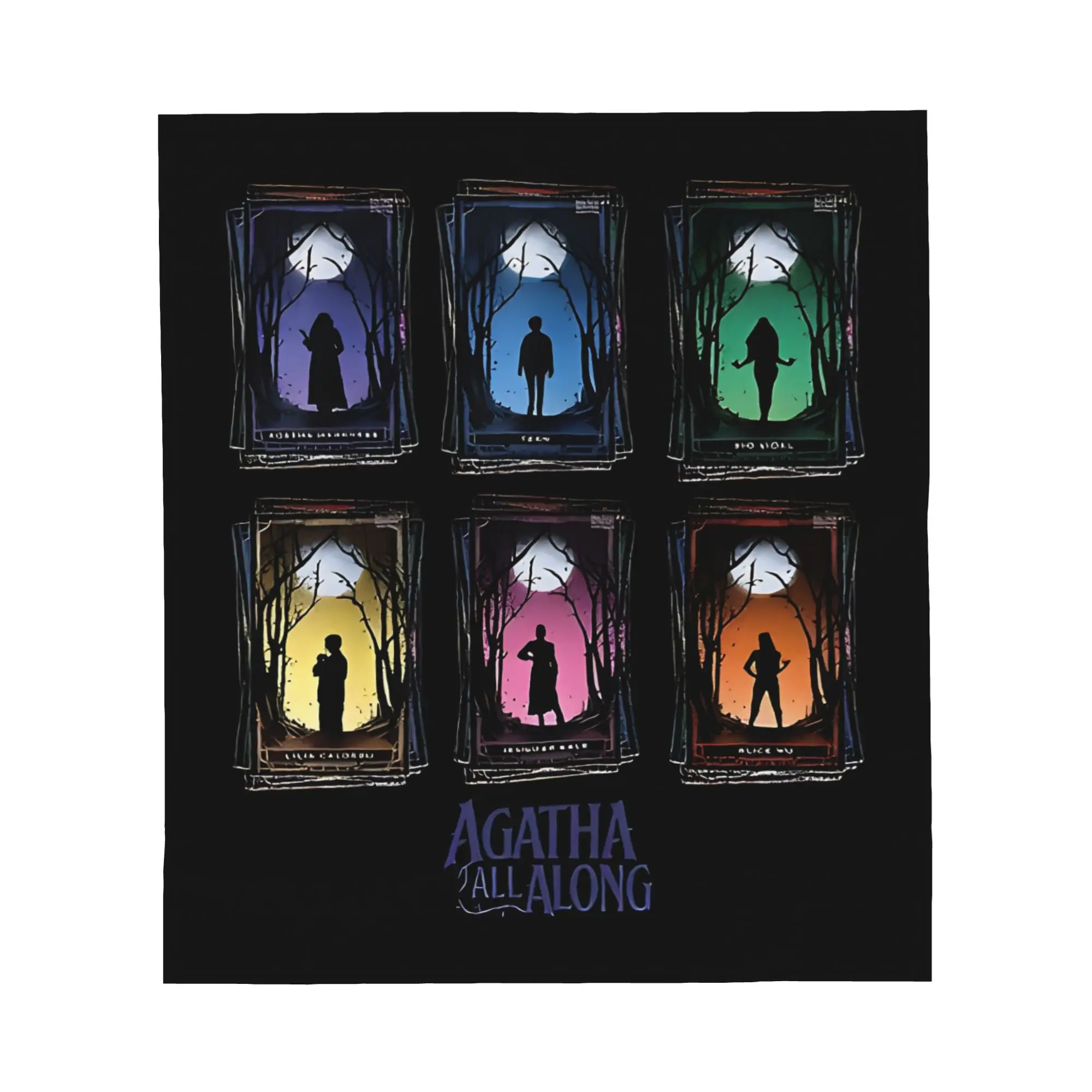 1PC Agatha All Along Witches' Poster Cards Blanket Throw Blanket Novelty Warm Blanket All Season Gift