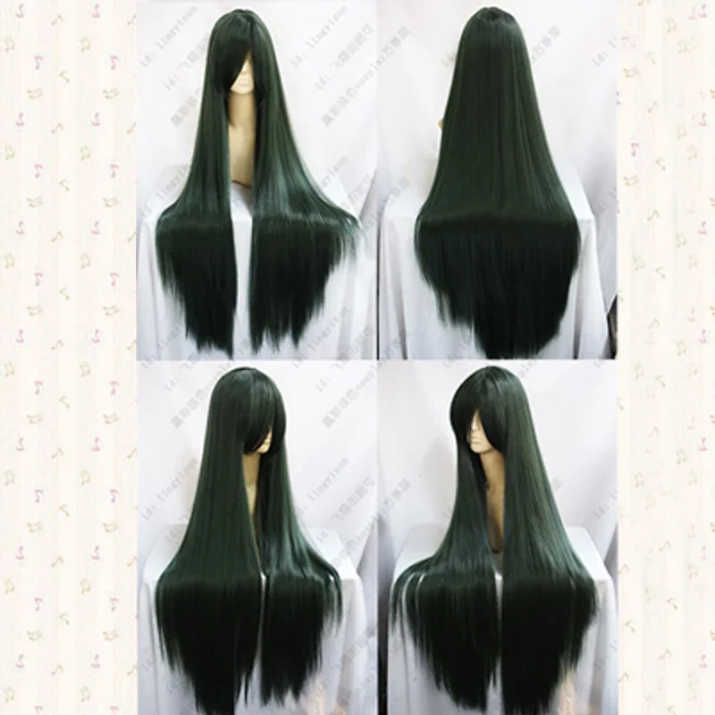 100cm Pluto Meiou Setsuna Long Dark Green Straight Cosplay Wigs For Women’s Christmas Halloween Costume Party Wigs