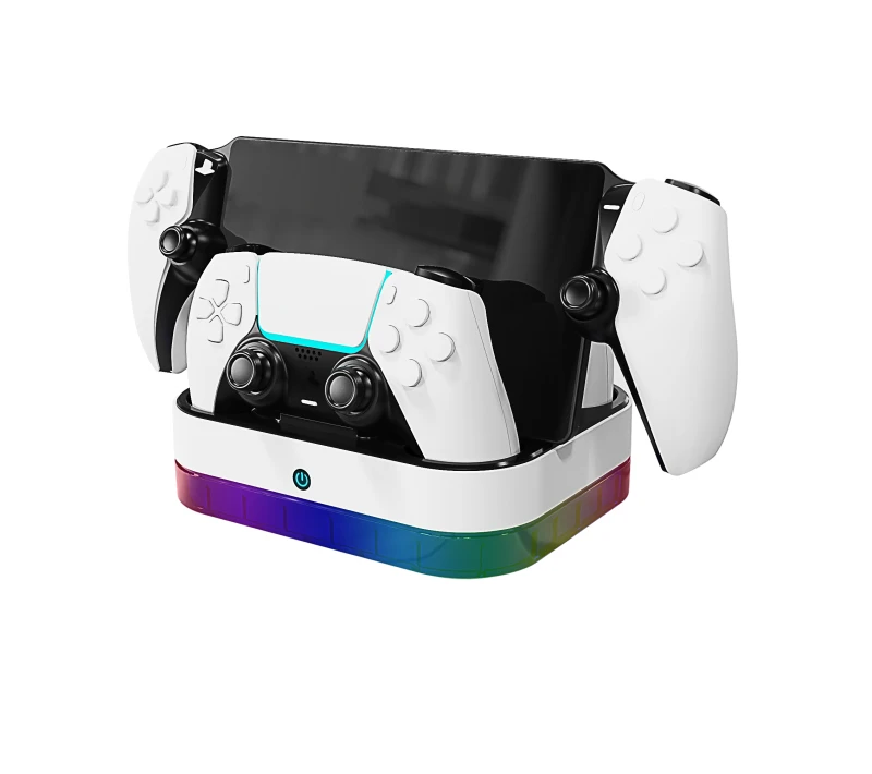 

For PS5 Portal game console base P5 gamepad charging base charging with dazzling color RGB lights