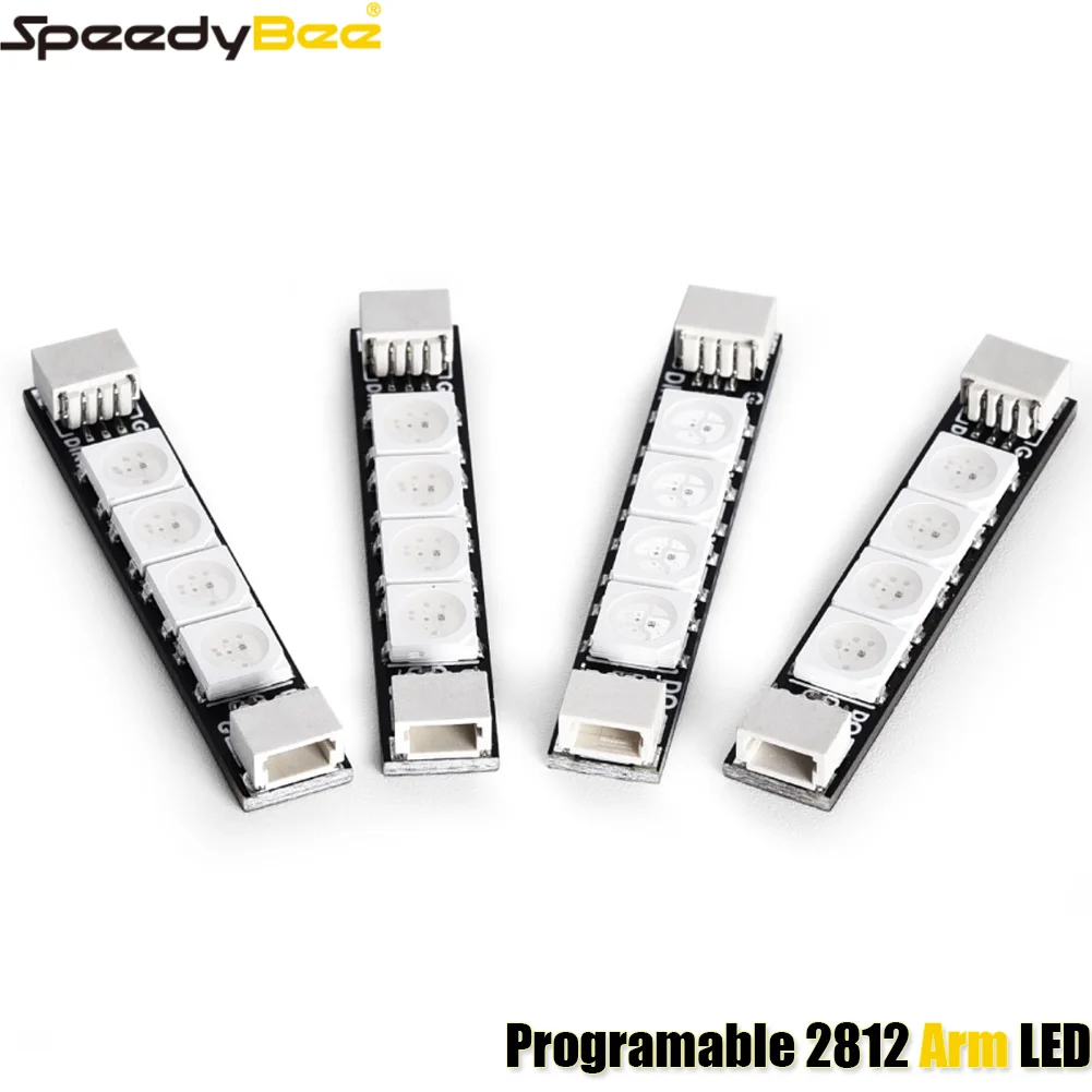 4PCS SpeedyBee Programmable 2812 Arm LED Light 5V RGB for RC FPV Racing BWhoop Drone Quadcopter - Adjustable Wingtip Lighting