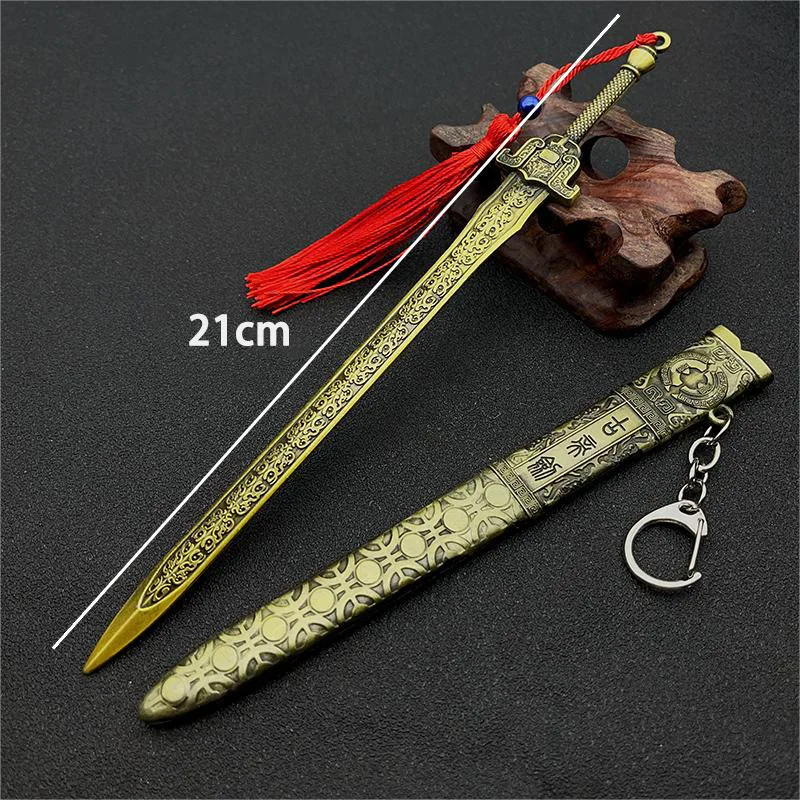 26CM Metal Letter Opener Sword Chinese Sword Open Letter Creative Paper Cutter Alloy Weapon Pendant Desk Decor