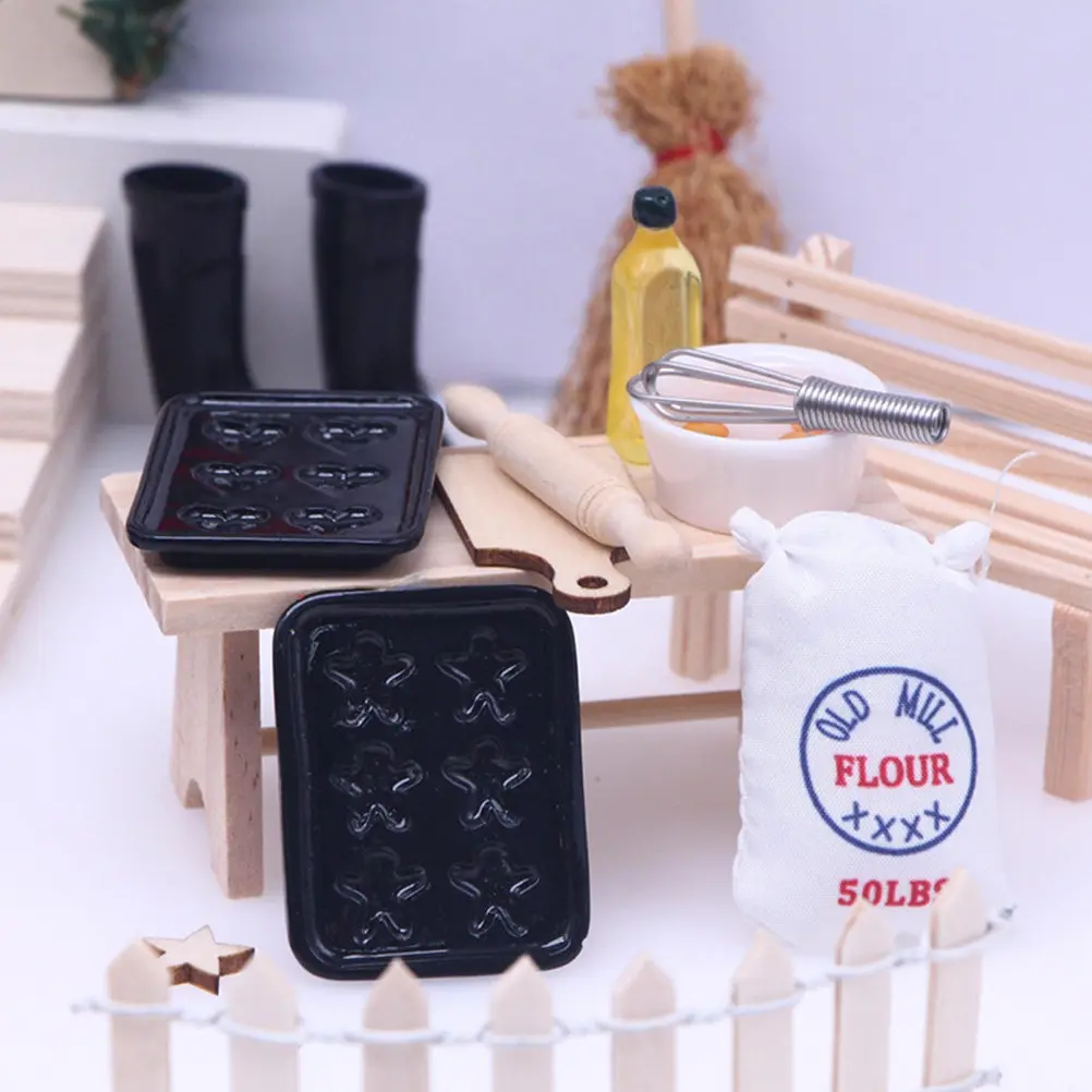 

1Set Simulation Baking Oven Mini House Decor Miniature Kitchen Scene Prop Kids Pretend Play Accessories House Ornaments