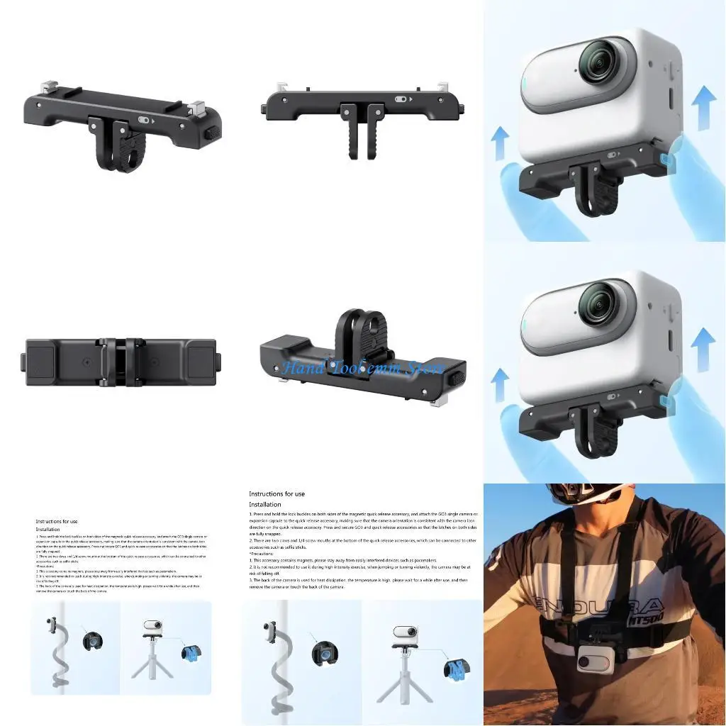 

H37F Quick Release Adapter Mount Brackets Action Camera Part for 360 GO 3