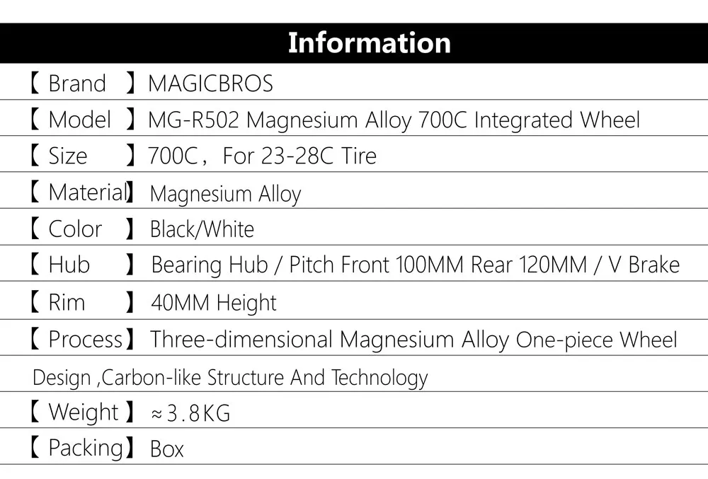 MAGICBROS Fahrradrad 700C V-Bremse, Magnesiumlegierung, 3 Speichen, Single-Speed-Rad, Fixie-Track-Bike, Tri-Speichen, Fixed-Gear-Laufradsatz – Detail 3