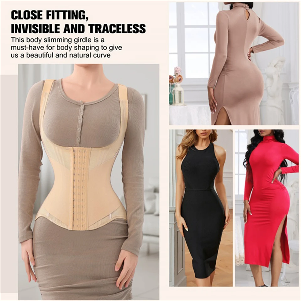 Becirzet Damen-Gürtel Taillentrainer Körperformer Bauchkontrolle Ärmelloses Tanktop Shapewear Damen-Modelliergurt Unterwäsche – Detail 7
