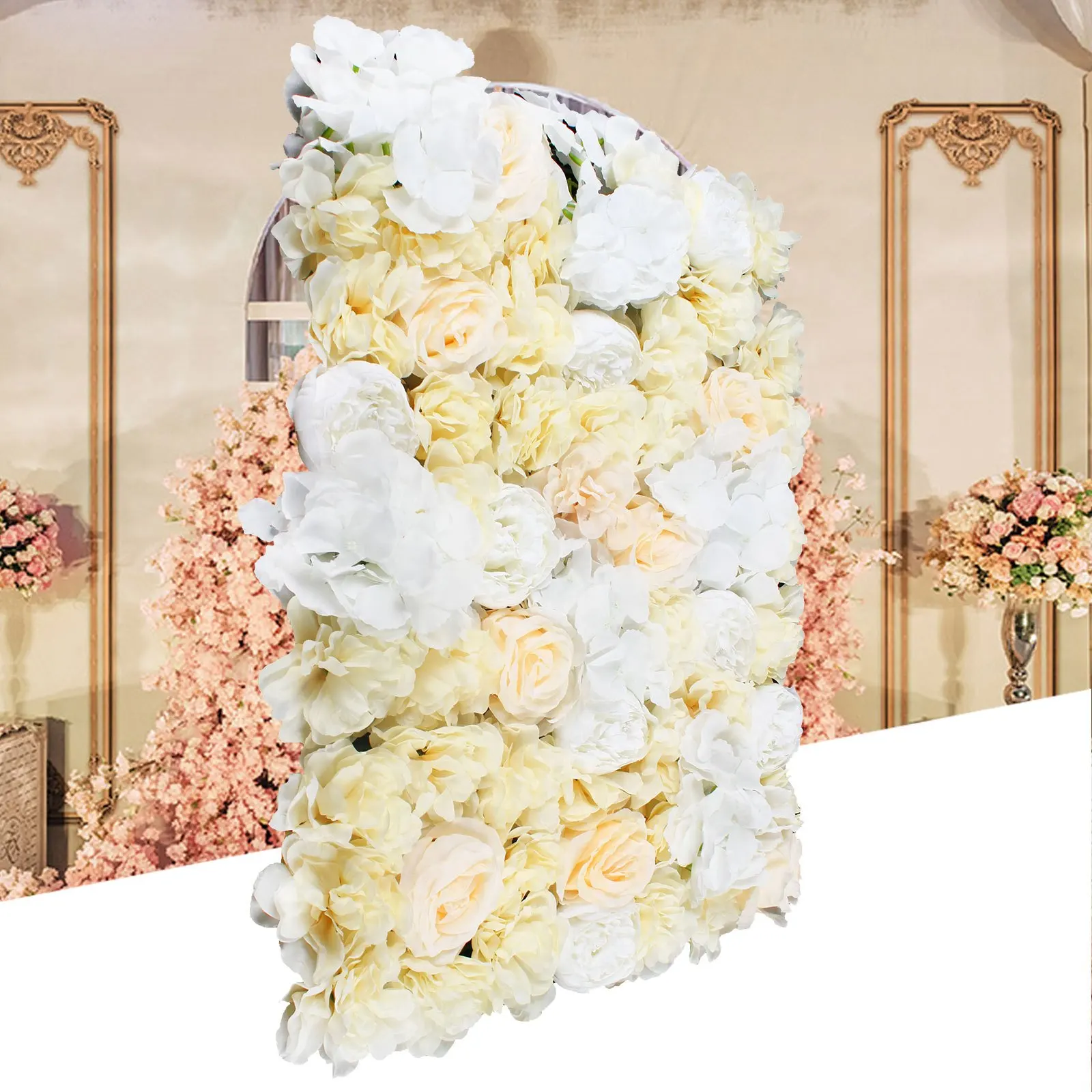 

6 pieces of plant flower wall white peony+rose+Dali+white hydrangea, decoration, suitable for all seasons,