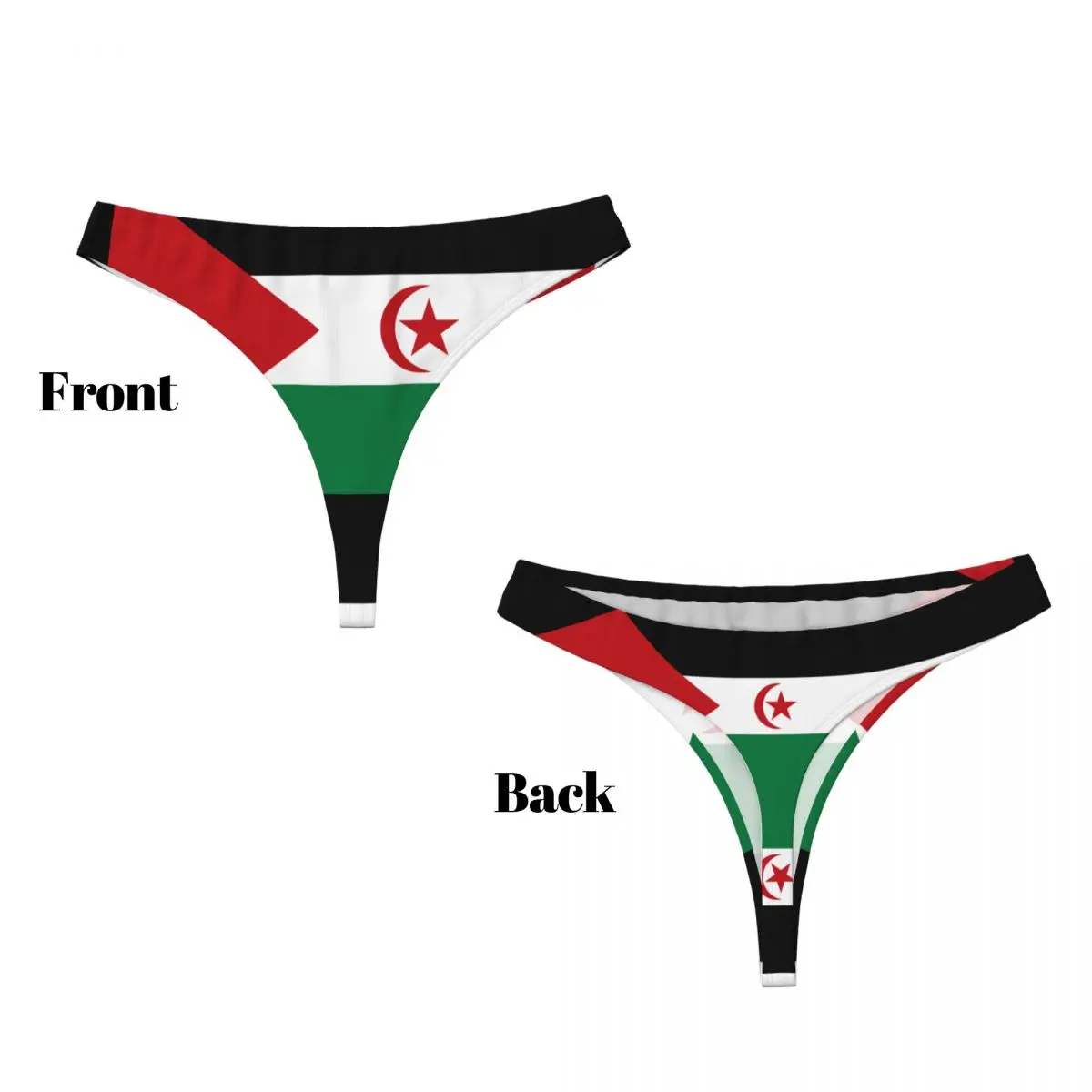 여성용 섹시한 팬티 끈 팬티, 통기성 란제리, 맞춤형 서양 사하라 국기 티팬티