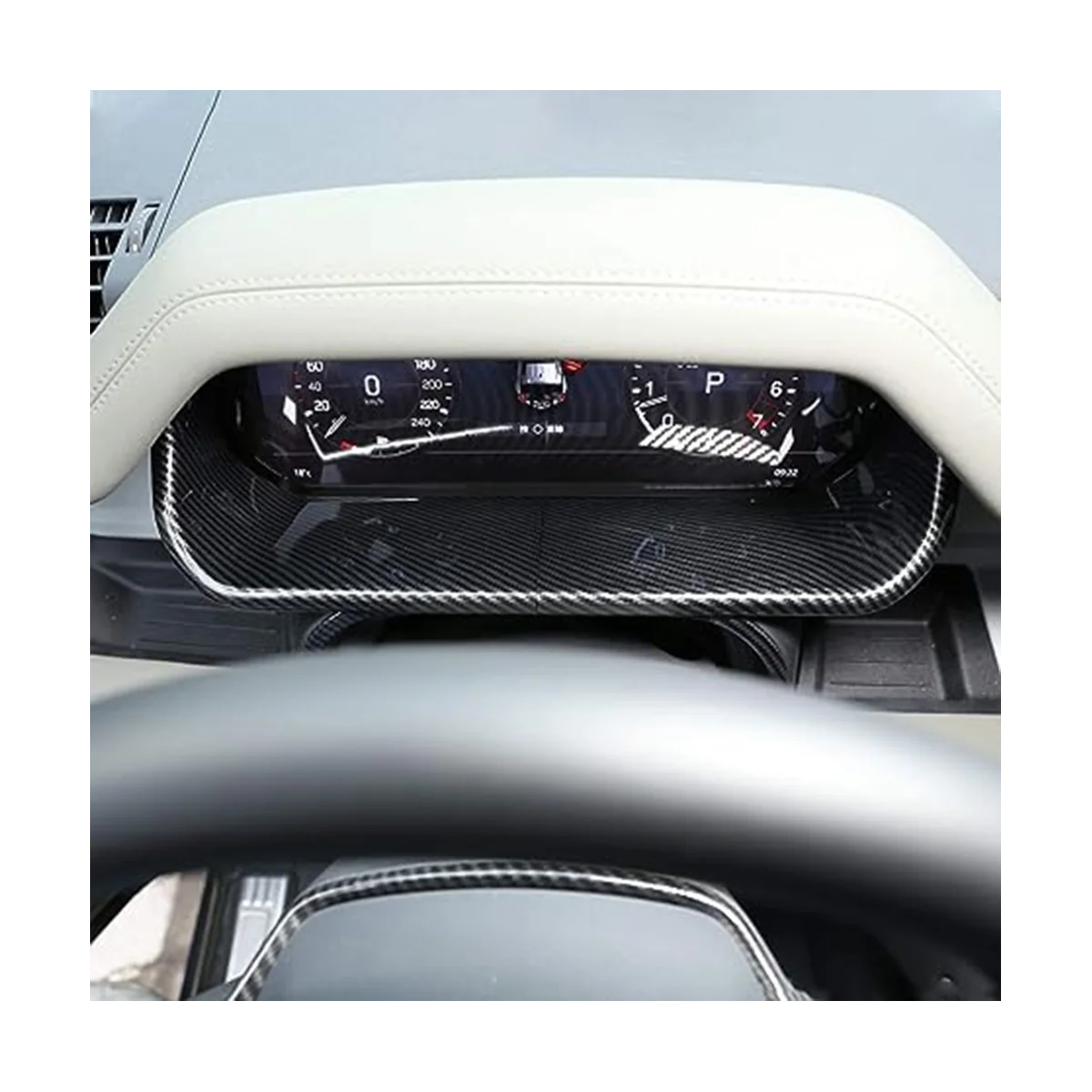 

Firmly Car Interior Dashboard Display Decorative Frame Cover Trim for Land Rover Defender 20-23 Car Accessories Carbon Fiber