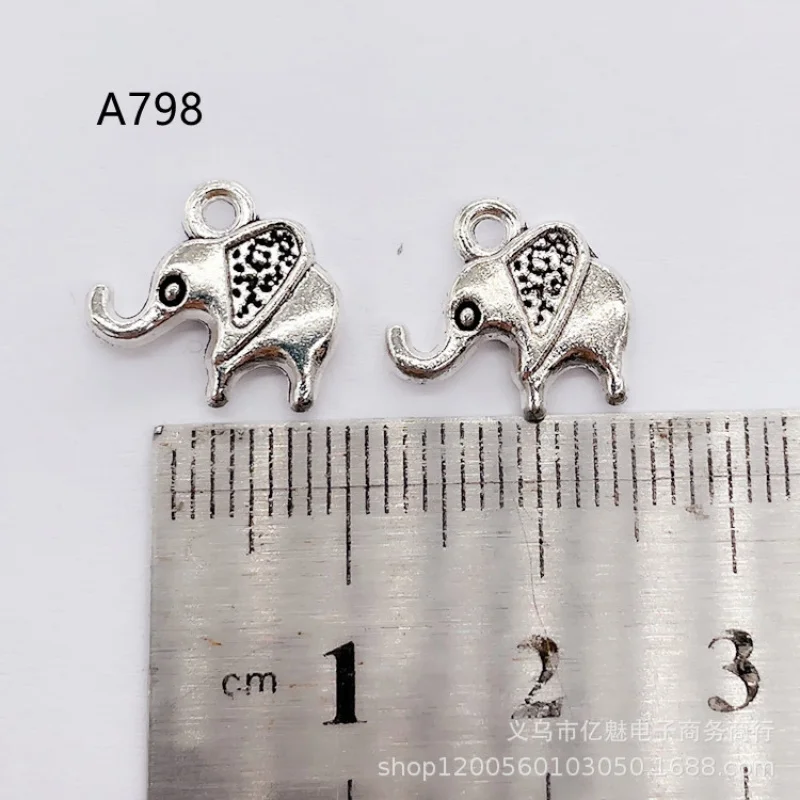 Factory Direct Sales  100 Pieces DIY Combined with 13mm Elephant Pendant Bracelet Necklace Clothing Gift Decoration Pendant