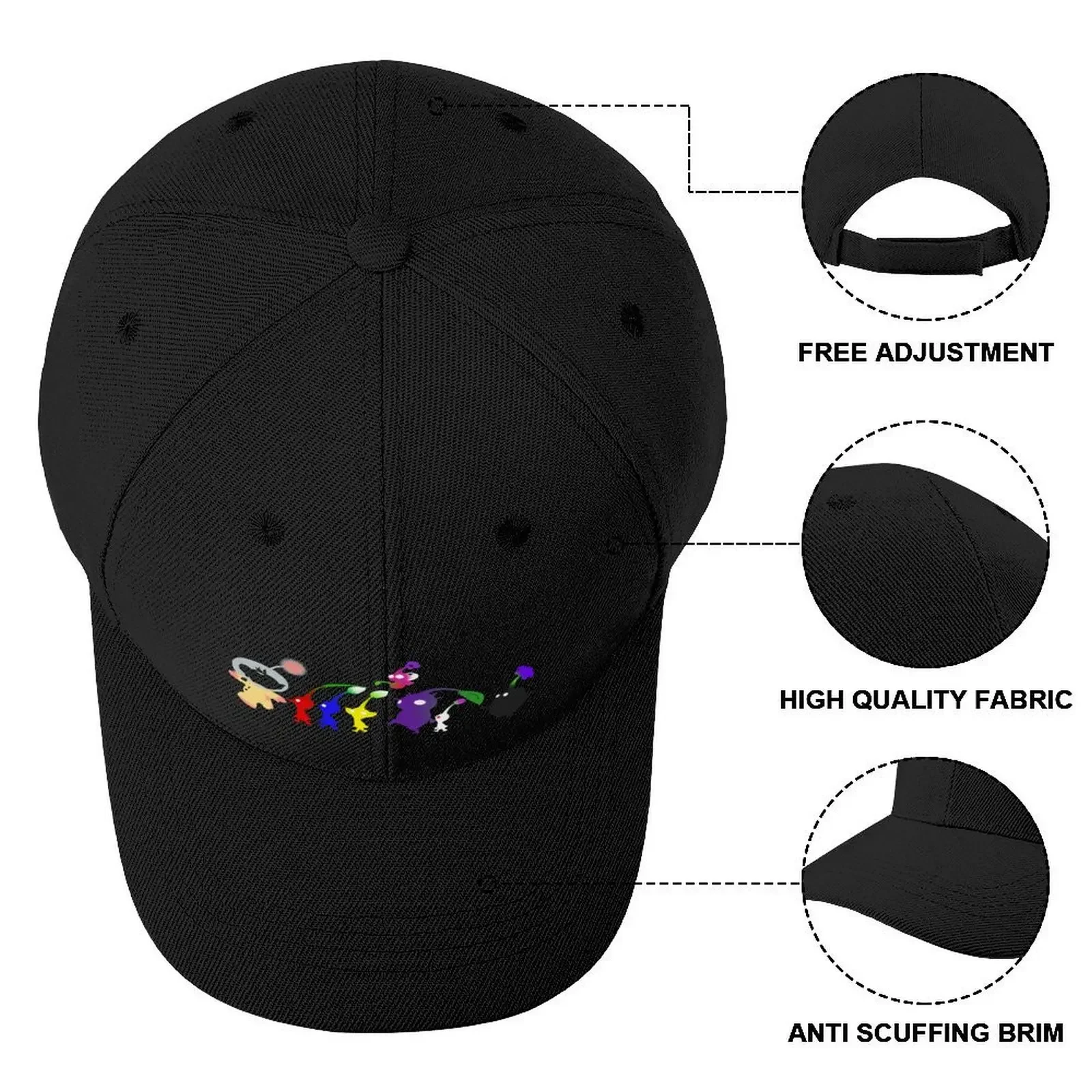 Pikmin farbige Silhouetten Baseball mütze Angeln Hut Trucker Cap Sonnen kappe Frauen Golf tragen Männer