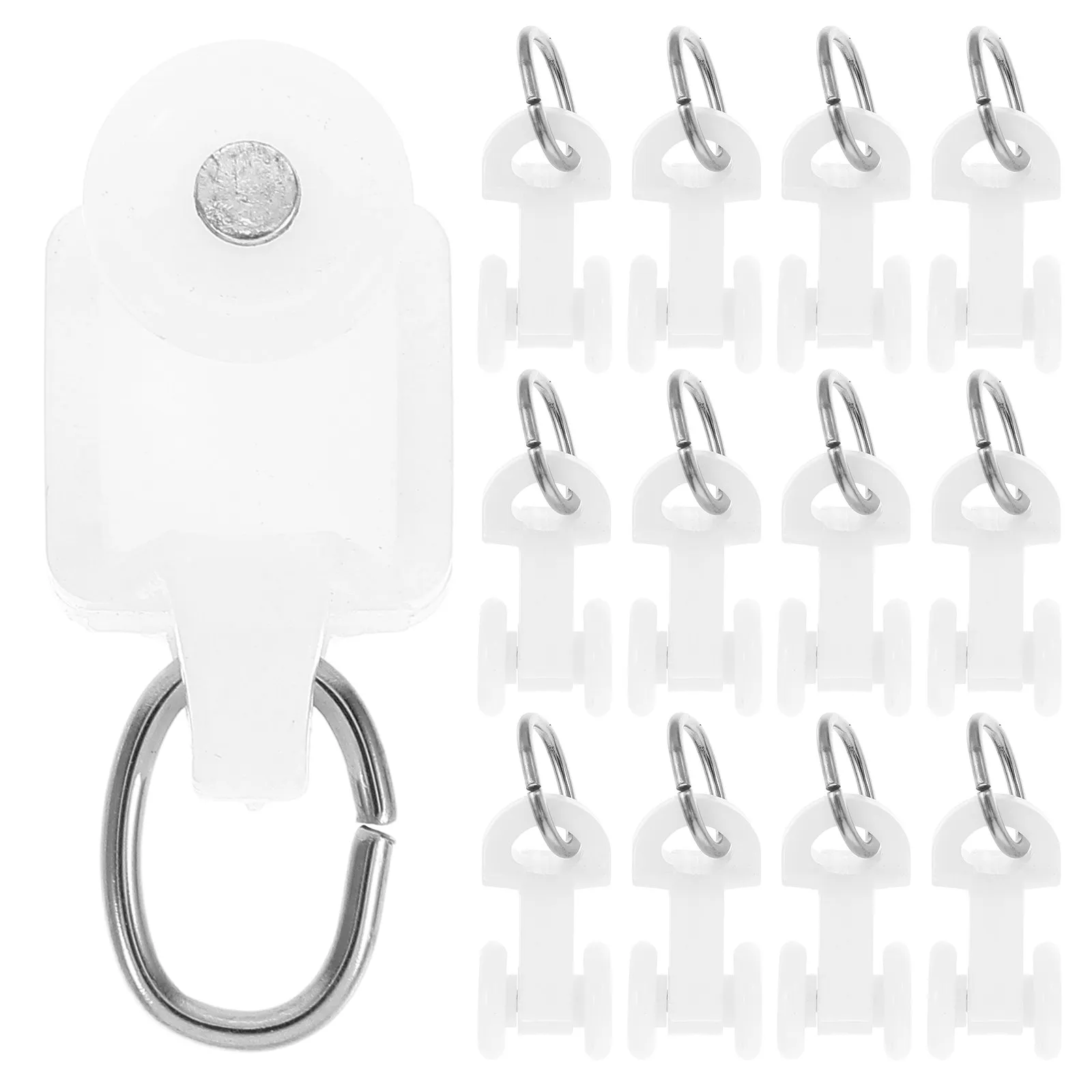 50Pcs Curtain Hook Roller for L Shape Rail Quiet Operation Pe Body Stainless Steel Core Easy Installation Track Pulley