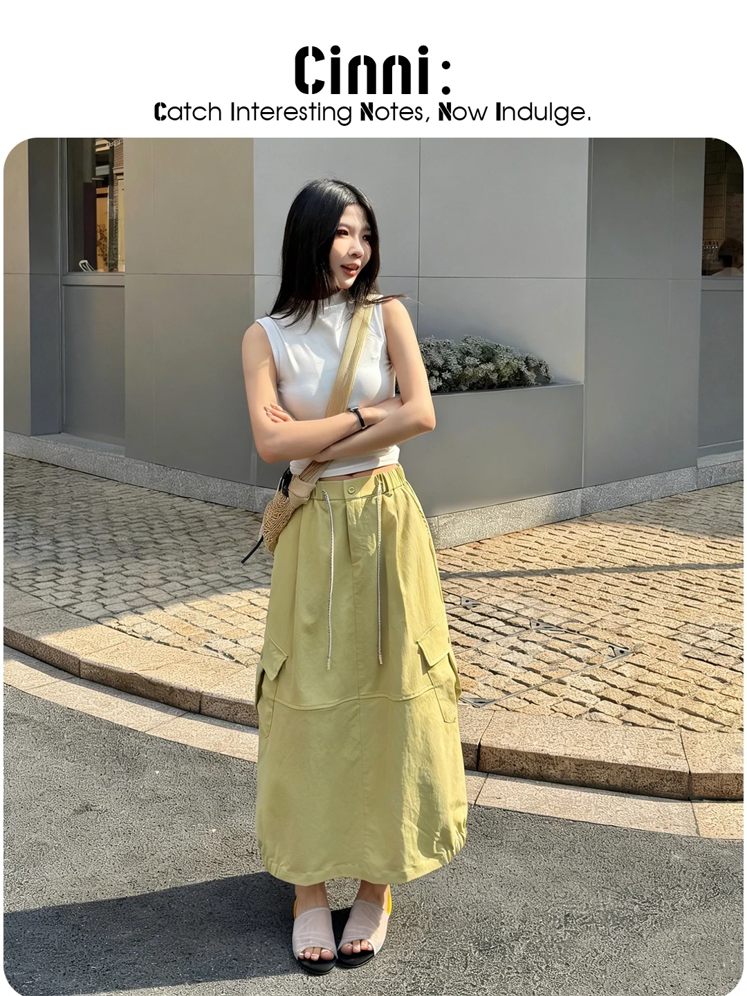 

Повседневная уличная рабочая одежда: юбка-трапеция с завязками на талии и множеством карманов, весна 2026, женская модная юбка А-силуэта