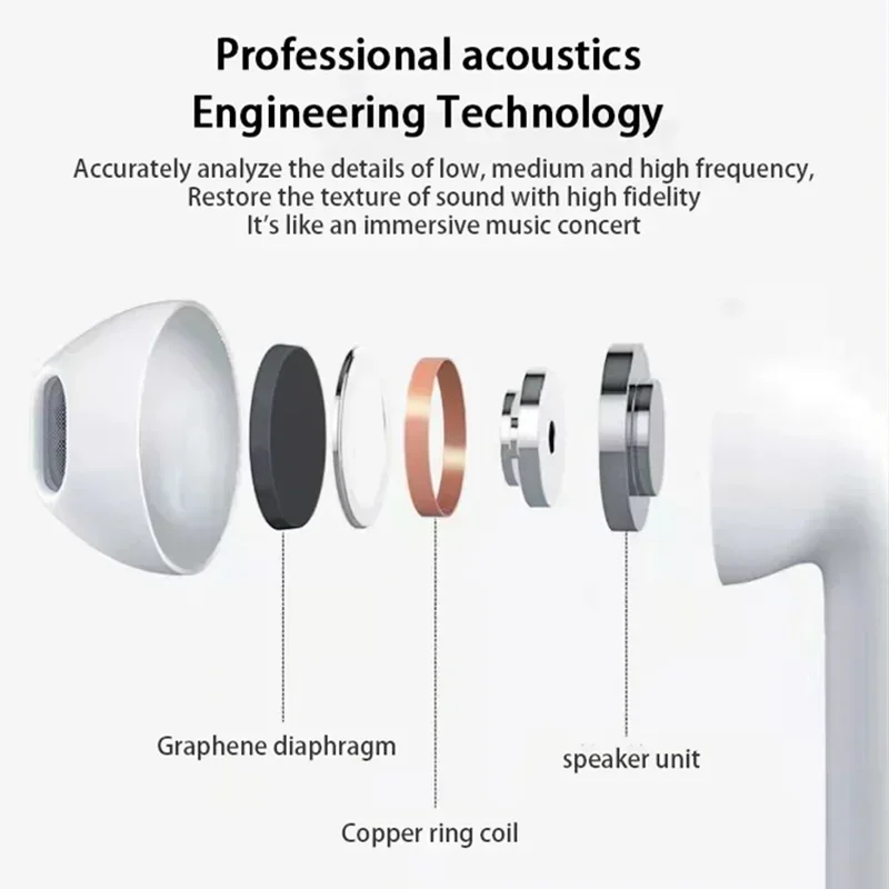 Headphone Air Pro 6, headphone nirkabel dengan Mic Fone Bluetooth earphone olahraga berlari untuk Apple iPhone Xiaomi Pro6 earbud