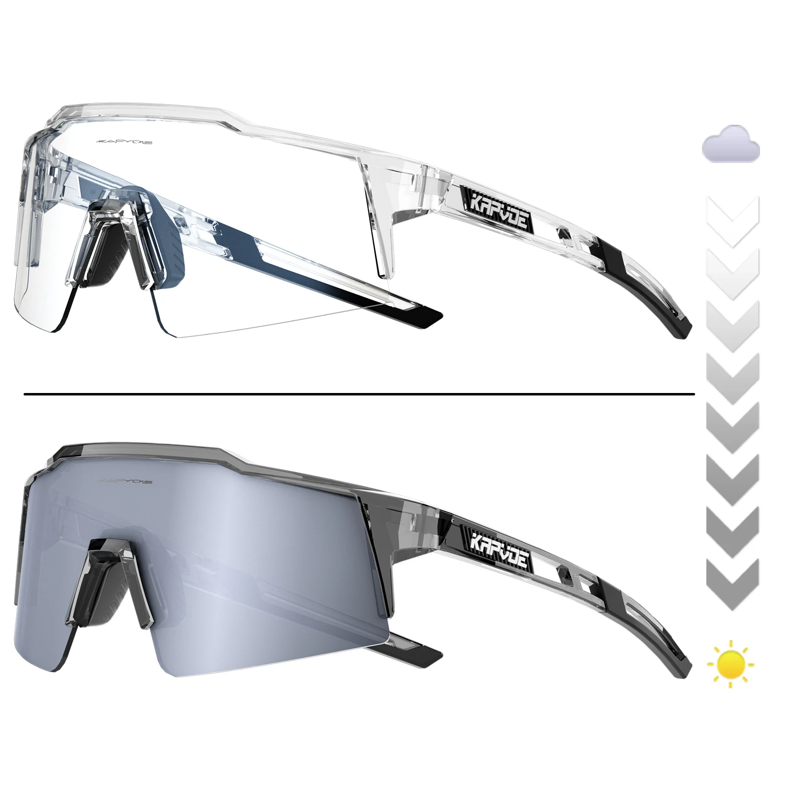 KAPVOE Neue Fahrrad Radfahren Sonnenbrille Frauen Fahrrad Radfahren Photochrome Gläser UV400 Wandern Brillen Mann Outdoor Sport Gläser 10