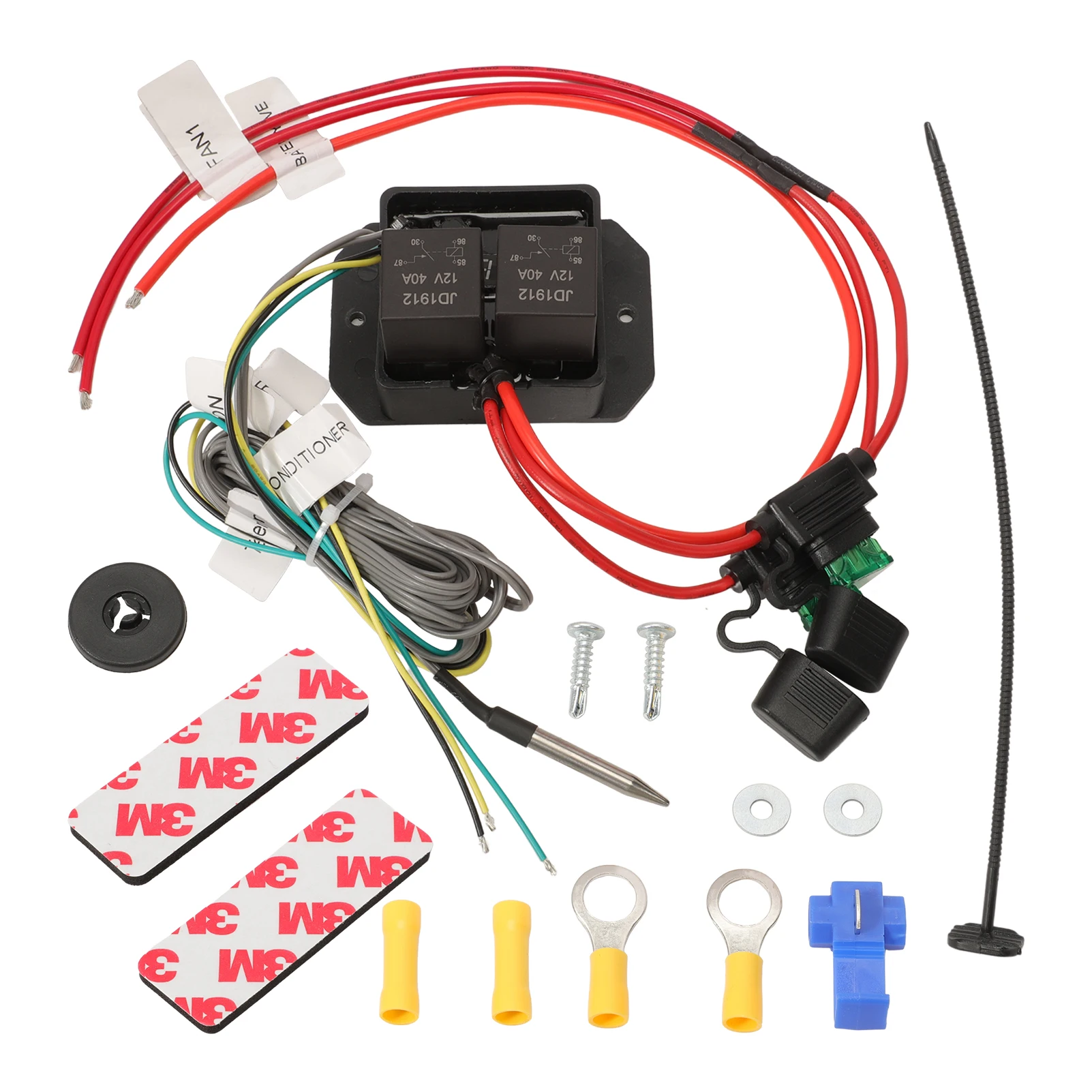 

Digital Radiator Fans Controller Swith 12V 0444 Adjustable Temperature Range Digital Electric Thermatic Fan Switch Kit