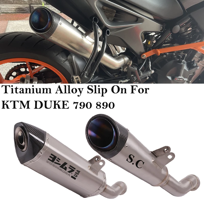 Titanium Alloy For KTM DUKE 790 890 2018 - 2021 Motorcycle Exhaust System Escape Tube Link Pipe Carbon Fiber DB Killer Muffler