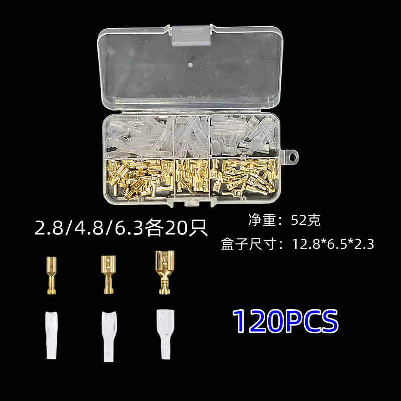 Box Insulated Male Female Wire Connector Electrical Crimp Terminals Cold Pressed Wiring Terminal Spade Connectors Assorted Kit