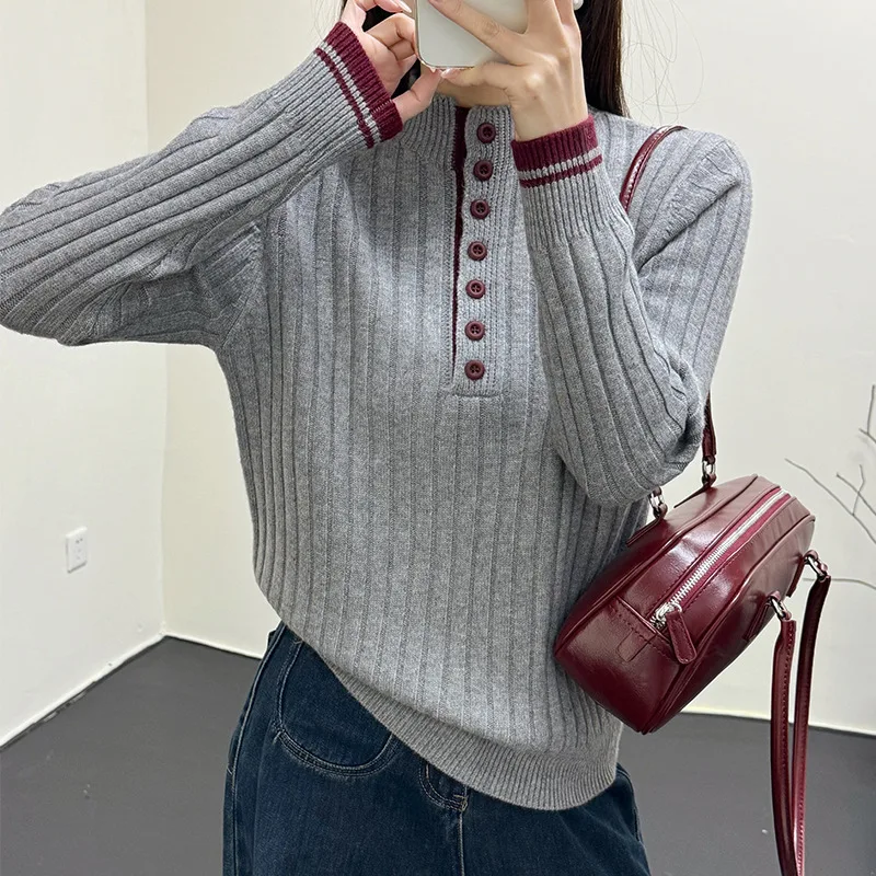 

Pulls Femmes, весенне-осенний пуловер, свитер, трикотаж с длинными рукавами, топы, базовая одежда, зимняя одежда, женская тонкая вязаная блузка