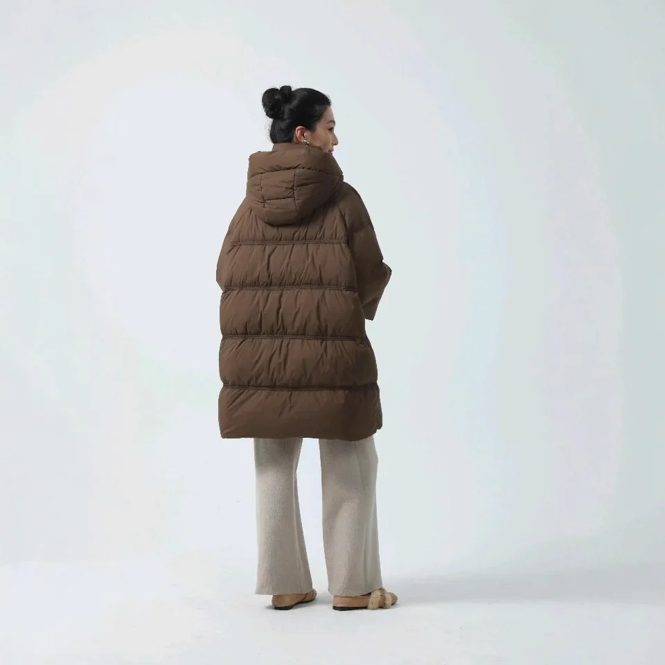 2025 شتاء جديد 90 بطة بيضاء أسفل المرأة مقنعين أسفل سترة التنقل سترة الموضة