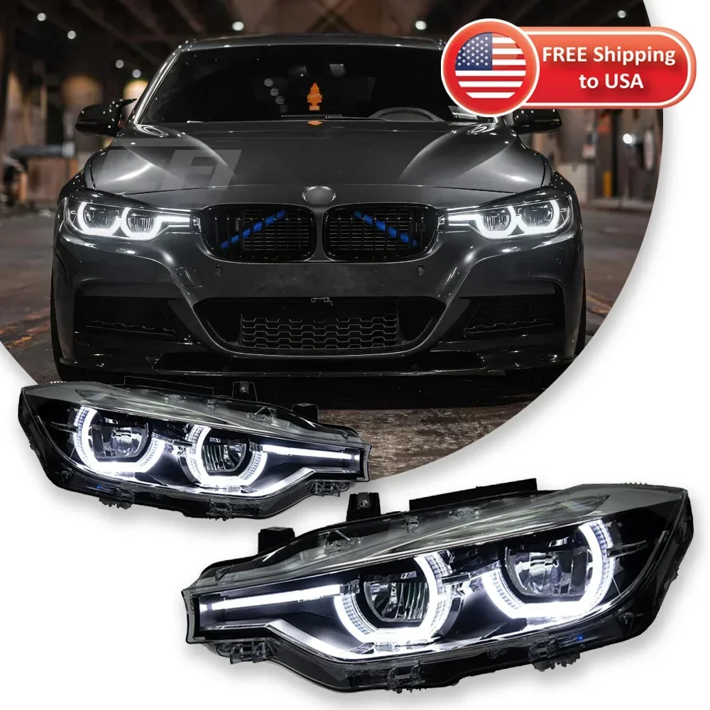 Car Lights For B-MW 3 Series F30 Headlight 2012-2019 LED Projetor head Lamp Daytime Running Light Automotive Accessories