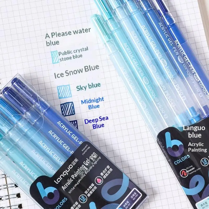 Acrylic Painting Handbook Gel Pen 1 Set 6 Colors Marker Set Smooth Writing For School Crafts Art Work view 5