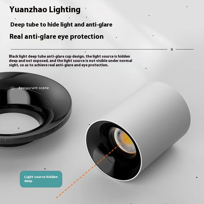 Factory Outlet COB Surface Mounted Anti-glare All-aluminum Ceiling Light Downlight Spotlight for Indoor Lighting