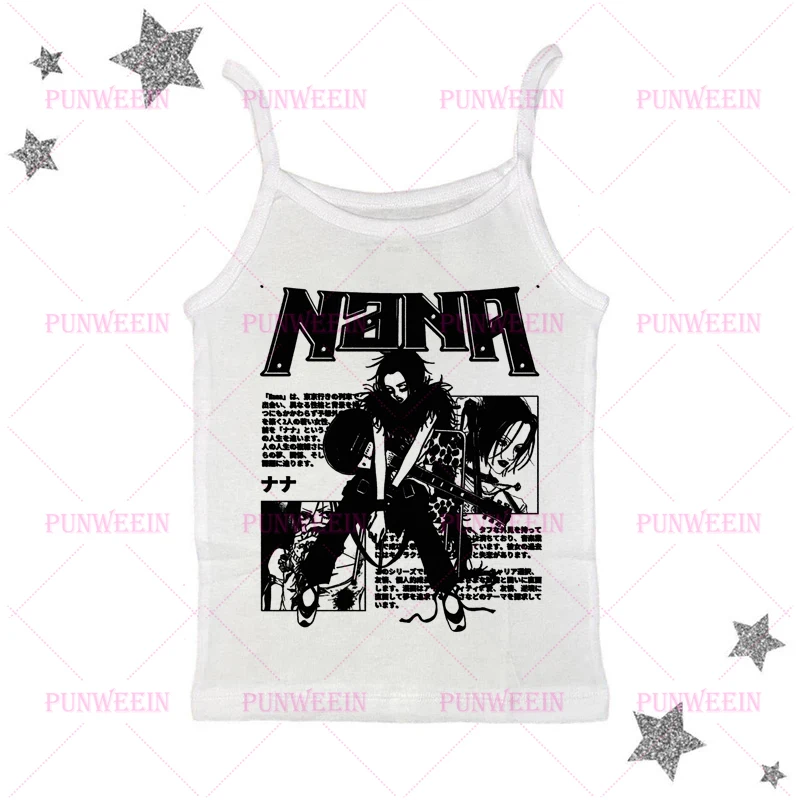 Y2k Gothic Punk Emo Girls Tee Aesthetic Sweet Sexy Tank Top Women Sleeveless Casual NANA Animation Harajuku E-girl Grunge Top