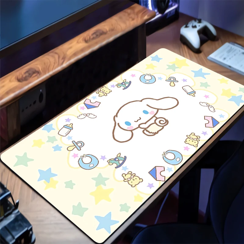 Extra gaming mouse pad cinnamoroll computador gamer xxl mini pc escritório portátil teclado tapete mouse tapete de mesa de borracha antiderrapante