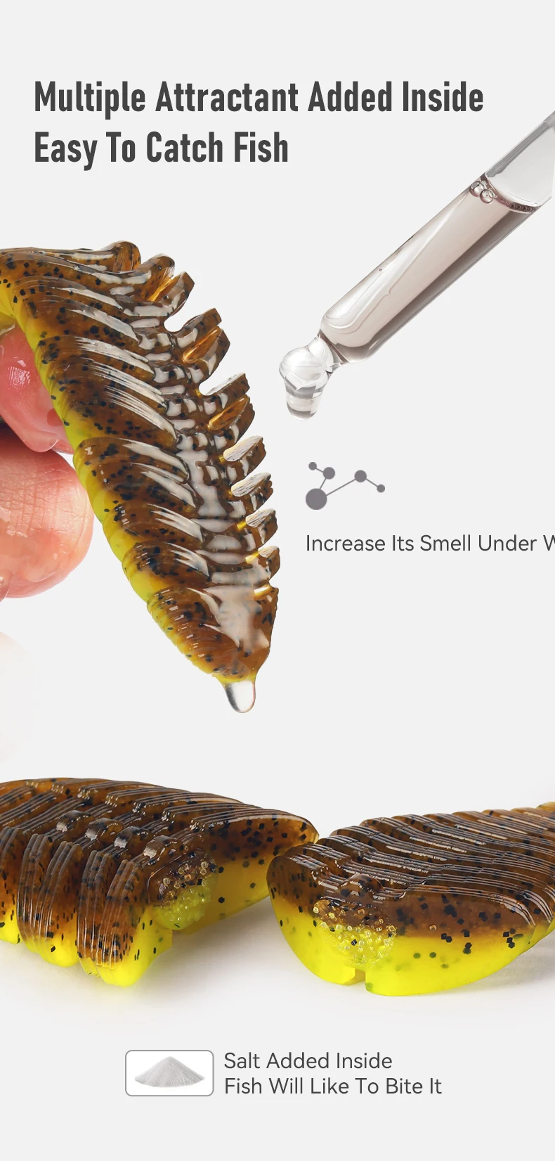 Kingdom Soft Lure 3 teile/beutel 95mm 12,5g PVC Soft Shad Köder Geruch Zugefügt Fett Künstliche T Schwanz VIBE Swimbait für Hecht Bass Angeln – Detail 3
