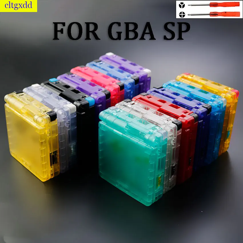 

13 Colors For GBA SP Game Console=Clear Case Protective Case For Clear Light Color Case With Button Label Setase Cover