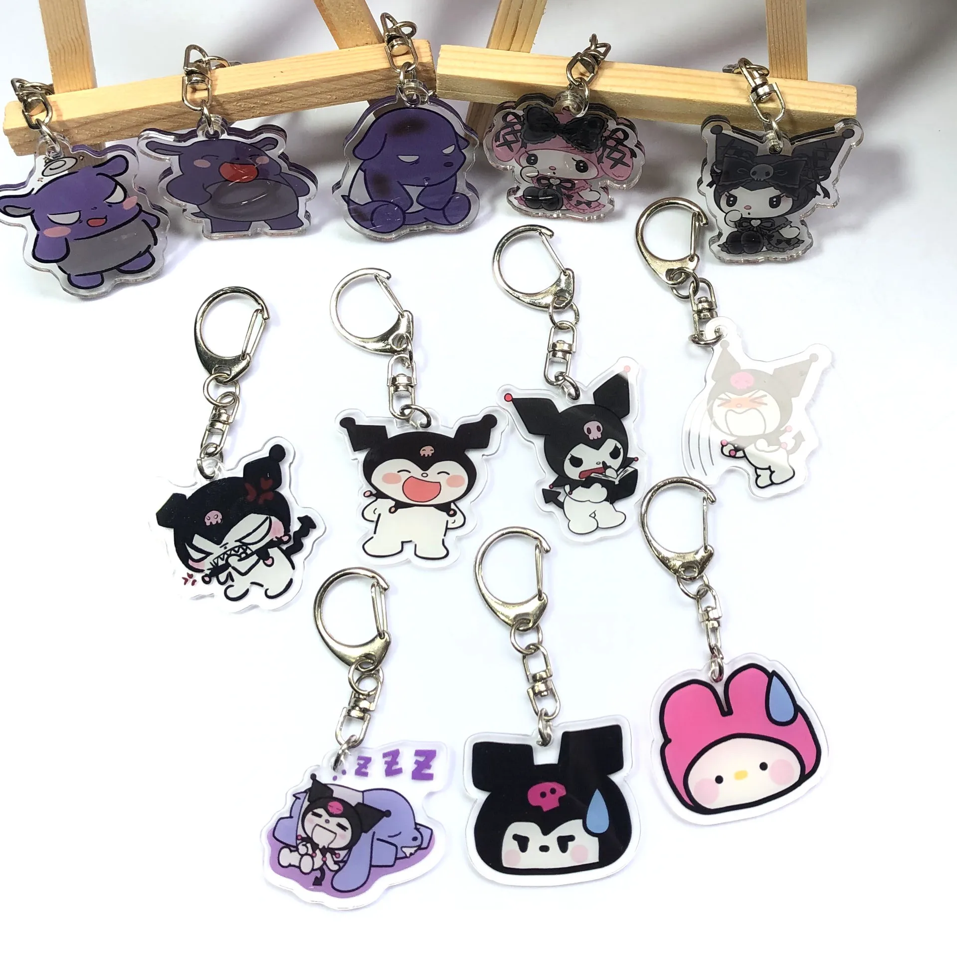 

Hot Christmas Sanrio Cartoon Series Peripheral Key Chain for Couple Gifts Cute Funny Kuromi Pendant Decorated Backpack Accessory