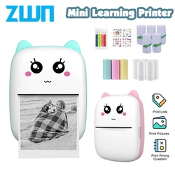 ZWN Portable Bluetooth Mini Printer Wirelessly BT 203dpi Photo Title Note Print Pocket Student Error Label Printer for Kids Gift