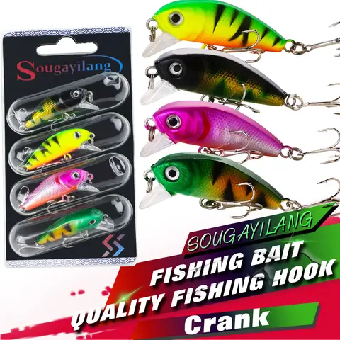 Sougayilang Fishing Lure Hard Crank Bait 3pcs/set Swimming Wobbers with High Quality Fishing Hook for Bass Trount Accessories