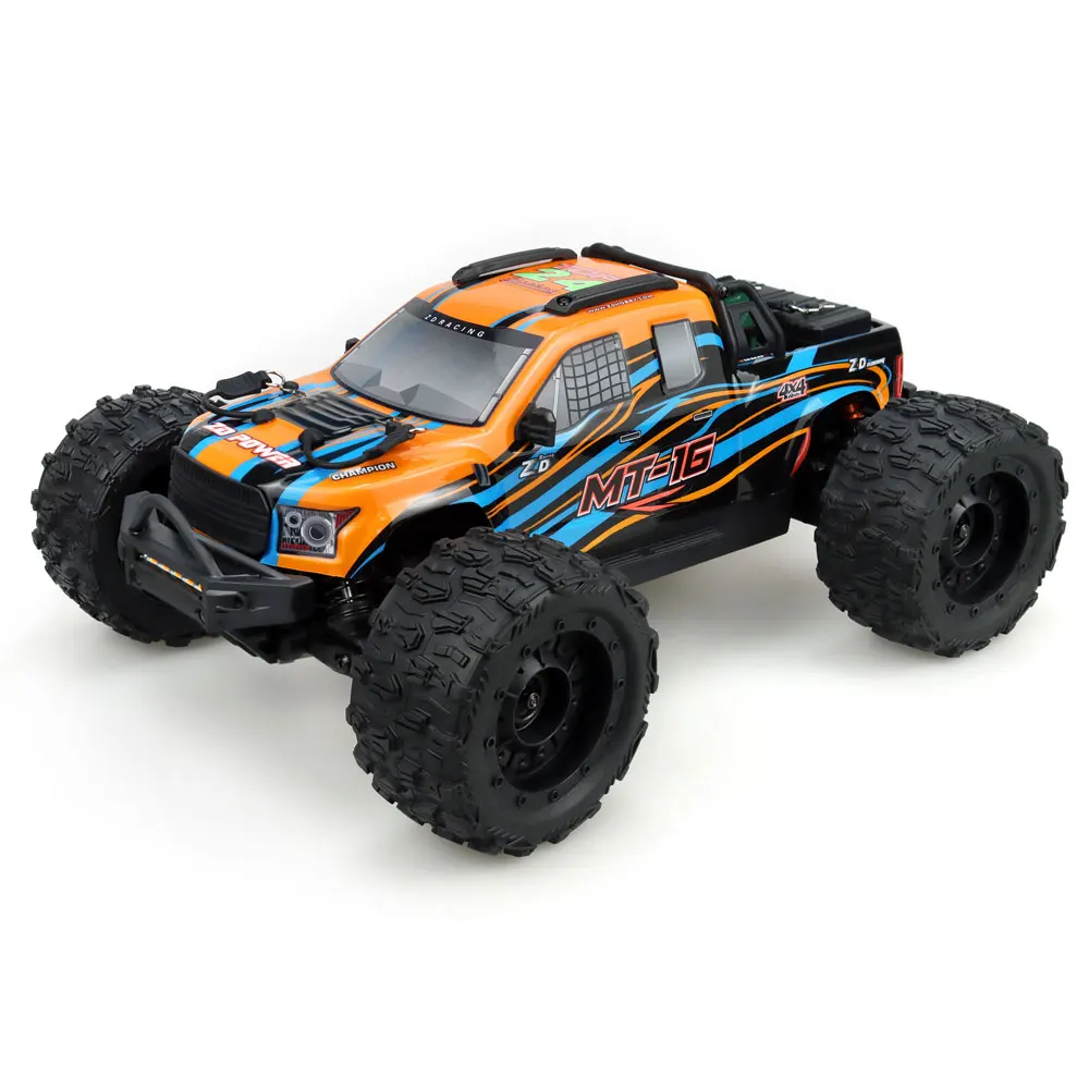 1/16 4WD RC Car MT-16 Brushless 80km/h High-Speed 3S Monster Truck Vehicle Off-road Model 2.4G 4CH Remote Control ESC Motor Part