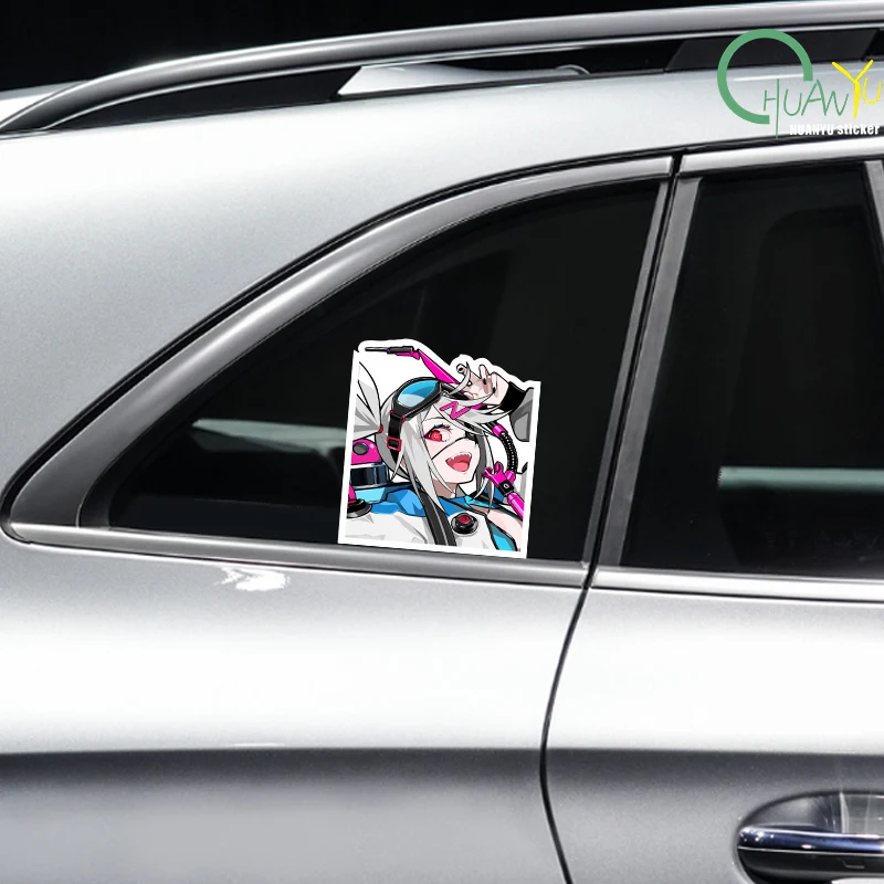 JDM Fun Anime Cute Girl Sticker Car Sticker Car Window Motorcycle Bumper Reflective Backwater Car Sticker