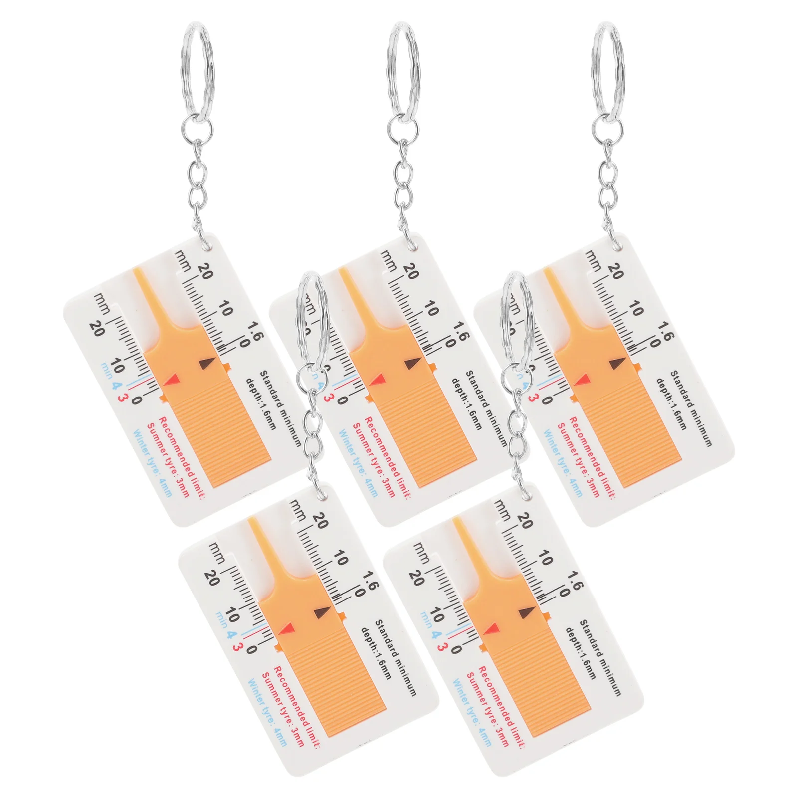 

5 Pcs Tire Thread Gauge Tread Depth Measuring Tool Thickness Ruler for Car Measure