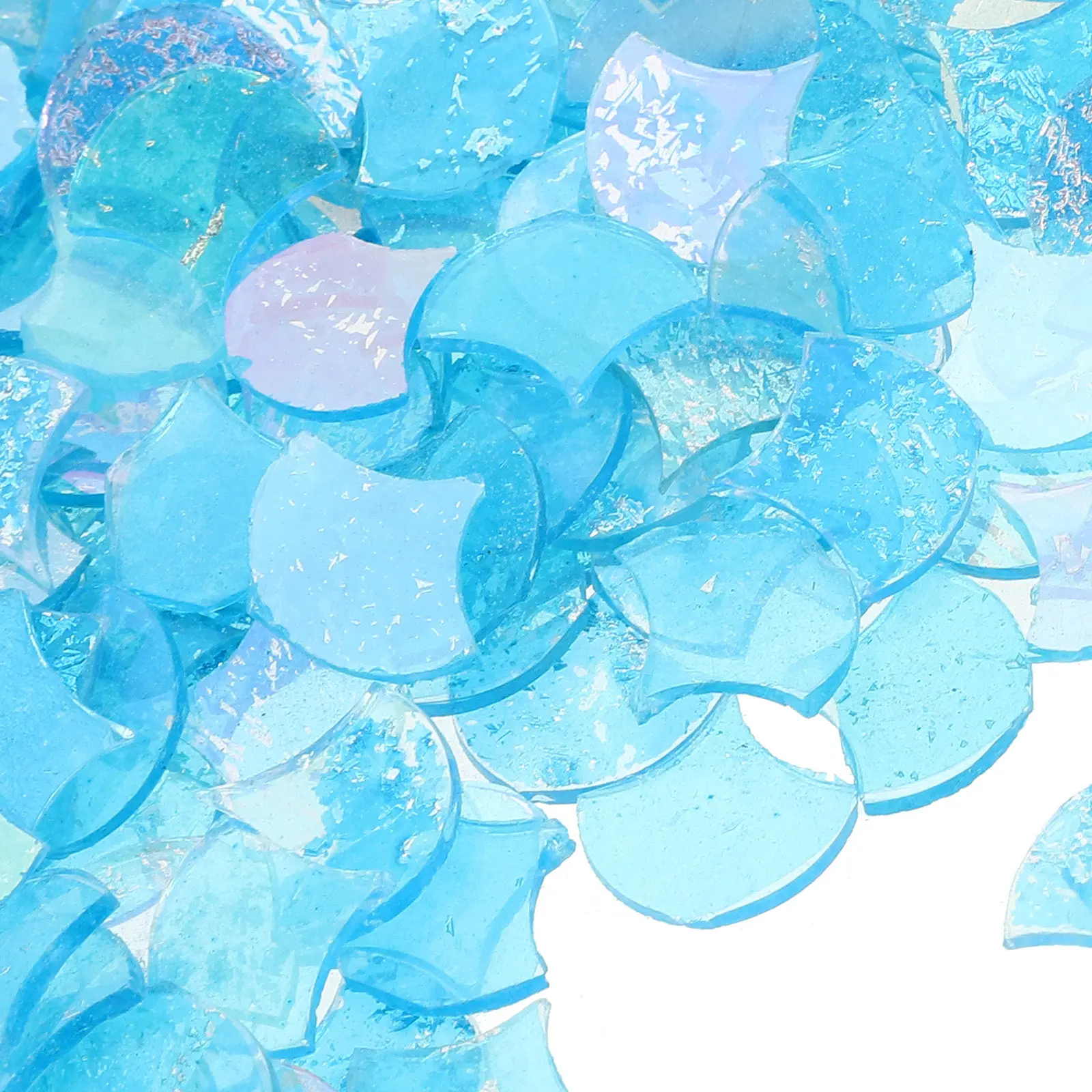 350Pcs Glass Mosaic Tiles Broken Fan -Shaped Decorative Glass Pieces DIY Handmade Mosaic Tiles for Home Art Garden