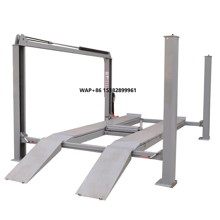 Professional Four Column Vehicle Ramp 4T 5 T Chain Hydraulic Four Post Car Lift for Wheel Alignment