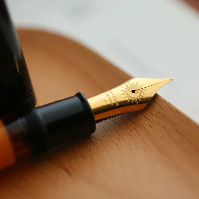 قلم حبر ماجون P139 من الراتنج # 8 F/M بنك الاستثمار القومي جميع نظام المكبس النحاسي، أقلام هدايا للكتابة ذات سعة كبيرة