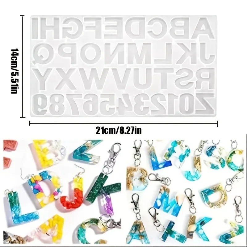 

Silicone Alphabet Resin Molds,Number Alphabet Jewelry,Silicone Letter Molds for Resin Casting,DIY Craft，fondant chocolate mold